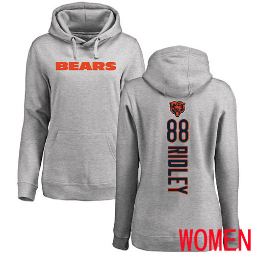 Chicago Bears Ash Women Riley Ridley Backer NFL Football 88 Pullover Hoodie Sweatshirts